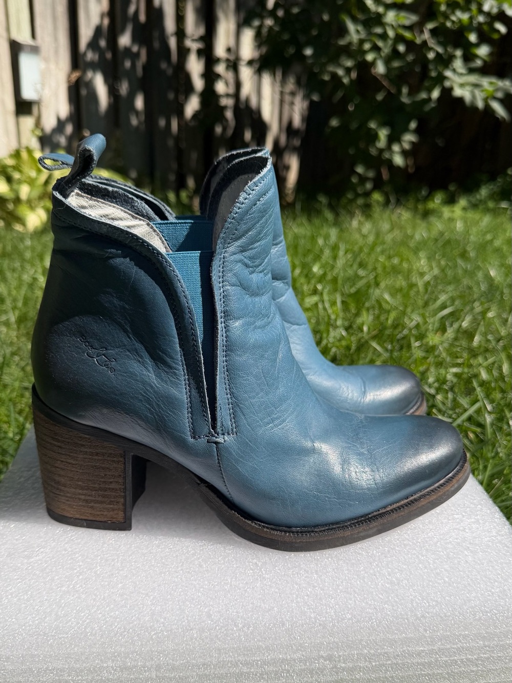 Bos. & Co. Blue Leather Ankle Boots – Made in Portugal – Size 39 – Excellent Con